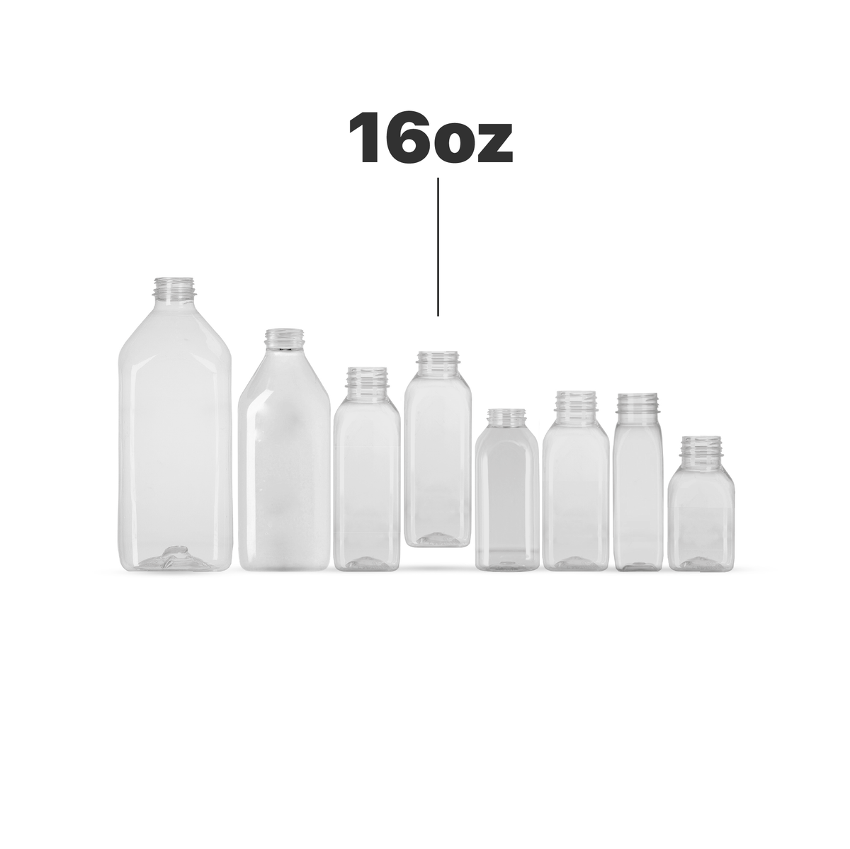 16oz Round PET Empty Plastic Bottle Clear with Custom Cap for Wholesale &  Bulk Orders, 100% BPA Free – Captiva Containers