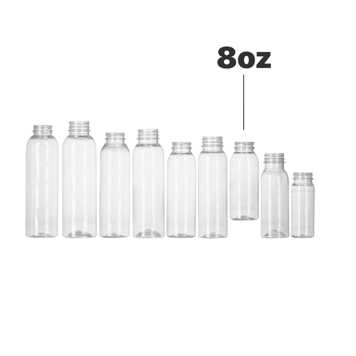 12oz Square PET Empty Plastic Bottle Clear with Custom Cap for Wholesale &  Bulk Orders, 100% BPA Free – Captiva Containers