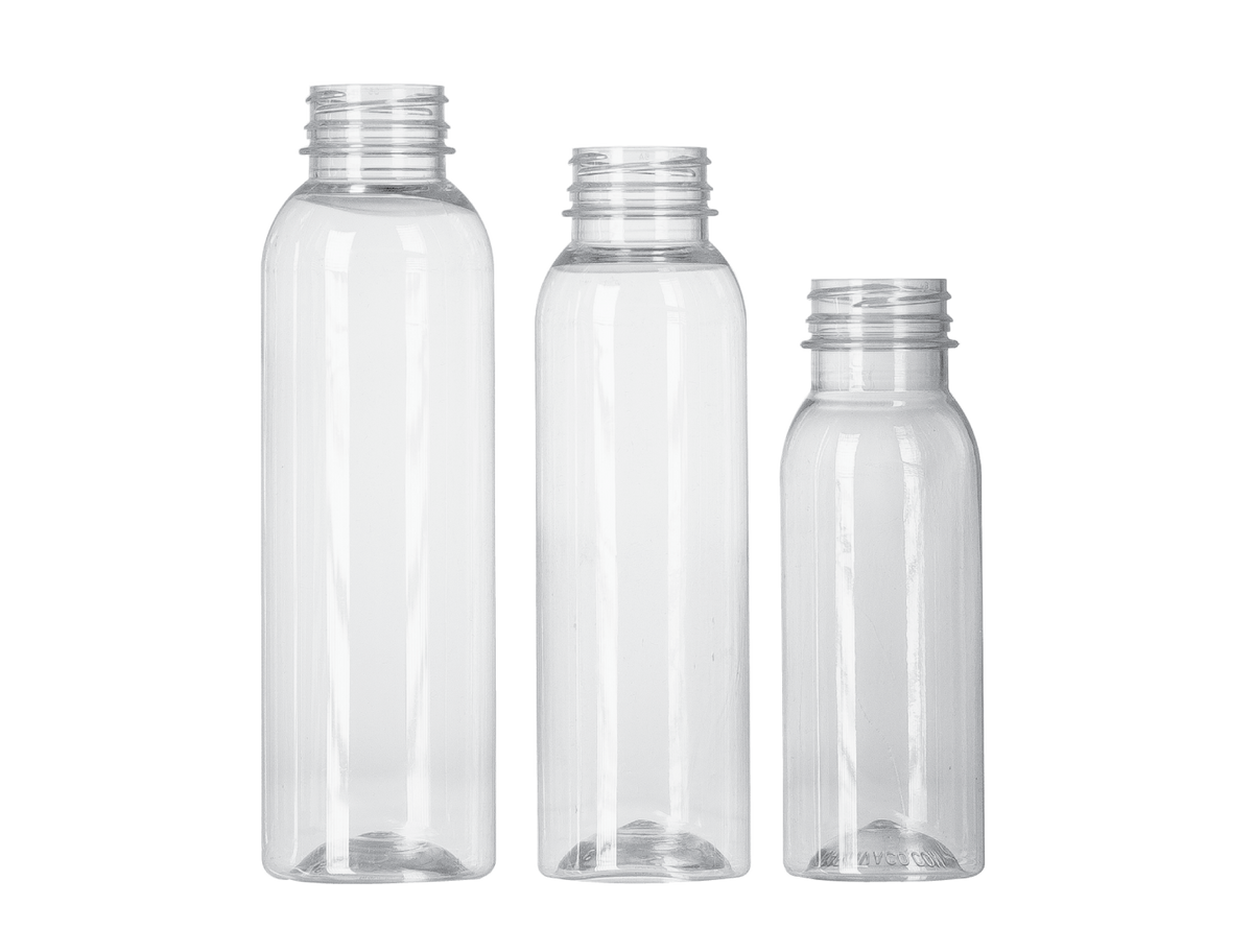 4 fl oz Clear Plastic Bottle w/ White Cap