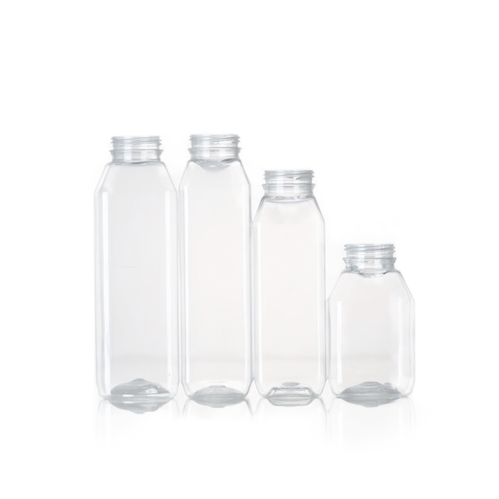 16 oz Plastic Juice Bottles, Square